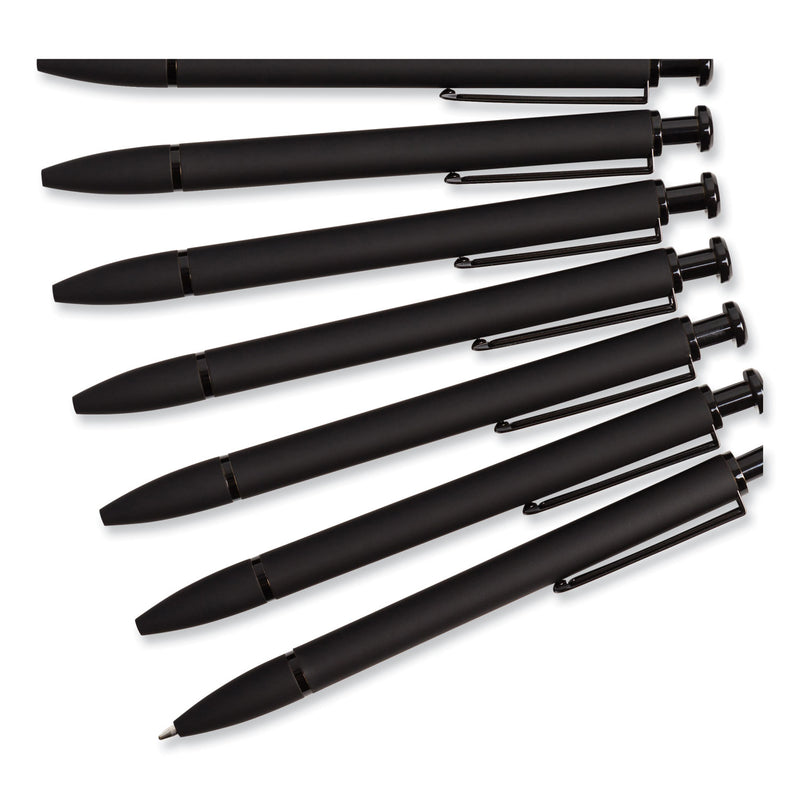 U Brands Monterey Ballpoint Pen, Medium 1 mm, Black Ink, Black Barrel, Dozen