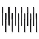 U Brands Catalina Porous Point Pen, Stick, Fine 0.7 mm, Black Ink, Black Barrel, 12/Pack