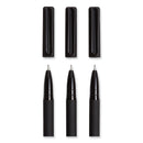 U Brands Catalina Porous Point Pen, Stick, Fine 0.7 mm, Black Ink, Black Barrel, 12/Pack