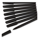 U Brands Catalina Porous Point Pen, Stick, Fine 0.7 mm, Black Ink, Black Barrel, 12/Pack