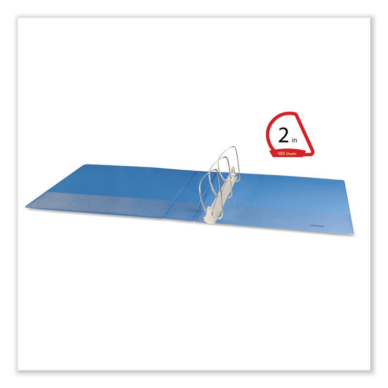 Universal Slant D-Ring View Binder, 3 Rings, 2" Capacity, 11 x 8.5, Light Blue