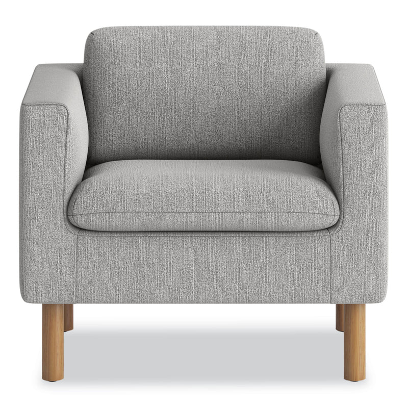 HON Parkwyn Series Club Chair, 33" x 26.75" x 29", Gray Seat/Back, Oak Base