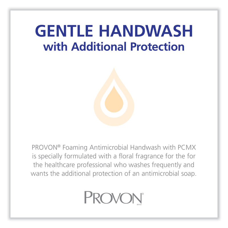 PROVON Foaming Antimicrobial Handwash with PCMX, For LTX-12, Floral, 1,200 mL Refill,  2/Carton