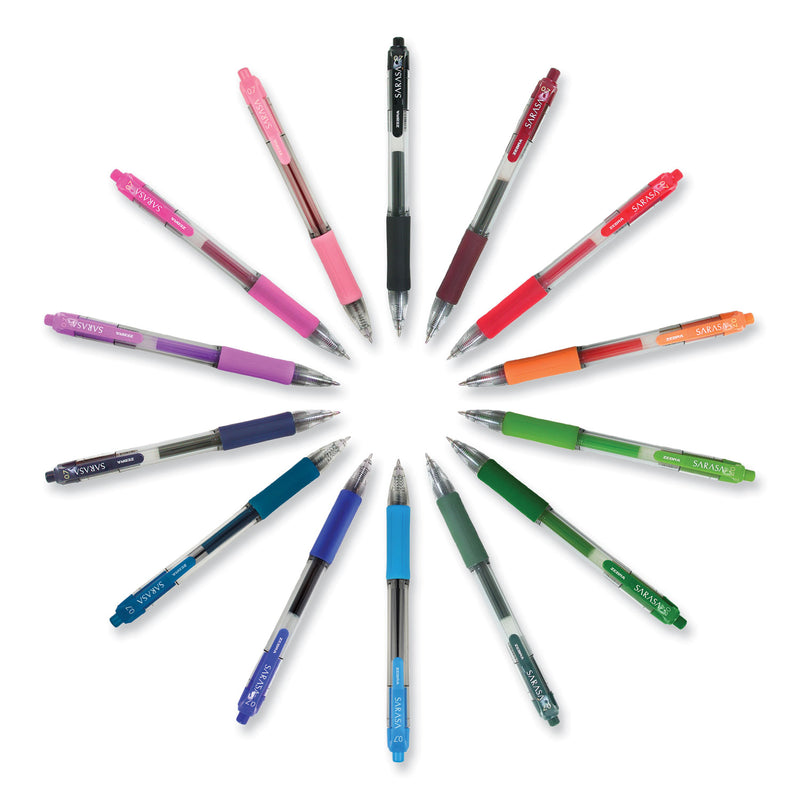 Zebra Sarasa Dry Gel X20 Gel Pen, Retractable, Medium 0.7 mm, Assorted Ink and Barrel Colors, 14/Pack