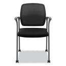HON Nucleus Series Recharge Guest Chair, Supports Up to 300 lb, 17.62" Seat Height, Black Seat/Back, Black Base