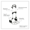 Safco Stow-Away Heavy-Duty Hand Truck, 500 lb Capacity, 23 x 24 x 50, Aluminum