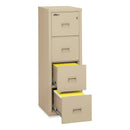 FireKing Compact Turtle Insulated Vertical File, 1-Hour Fire Protection, 4 Legal/Letter File Drawer, Parchment, 17.75 x 22.13 x 52.75