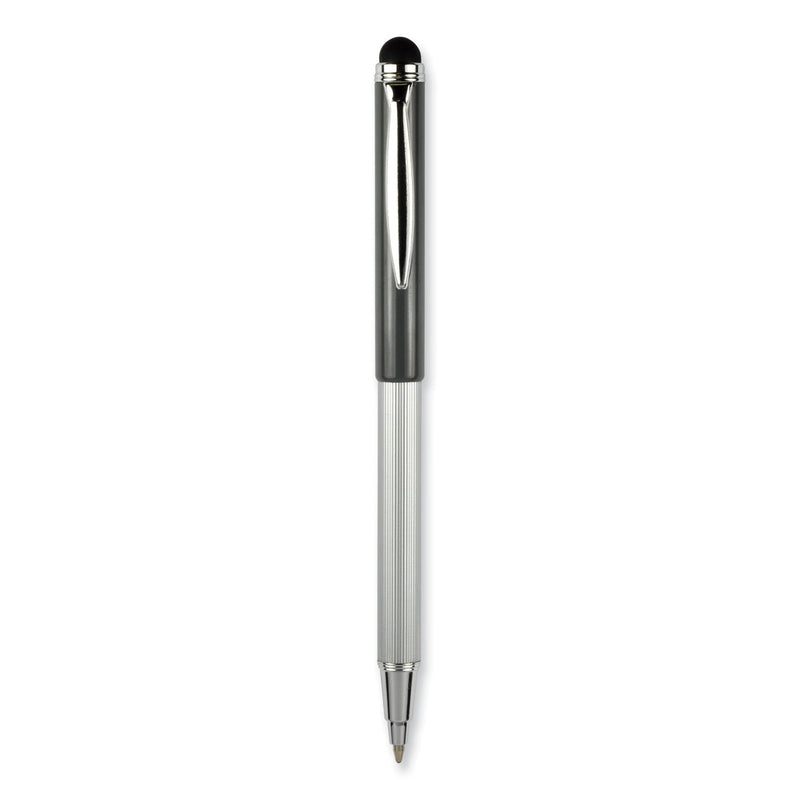 Zebra StylusPen Telescopic Ballpoint Pen/Stylus, Retractable, Medium 1 mm, Black Ink, Blue/Gray Barrel, 2/Pack