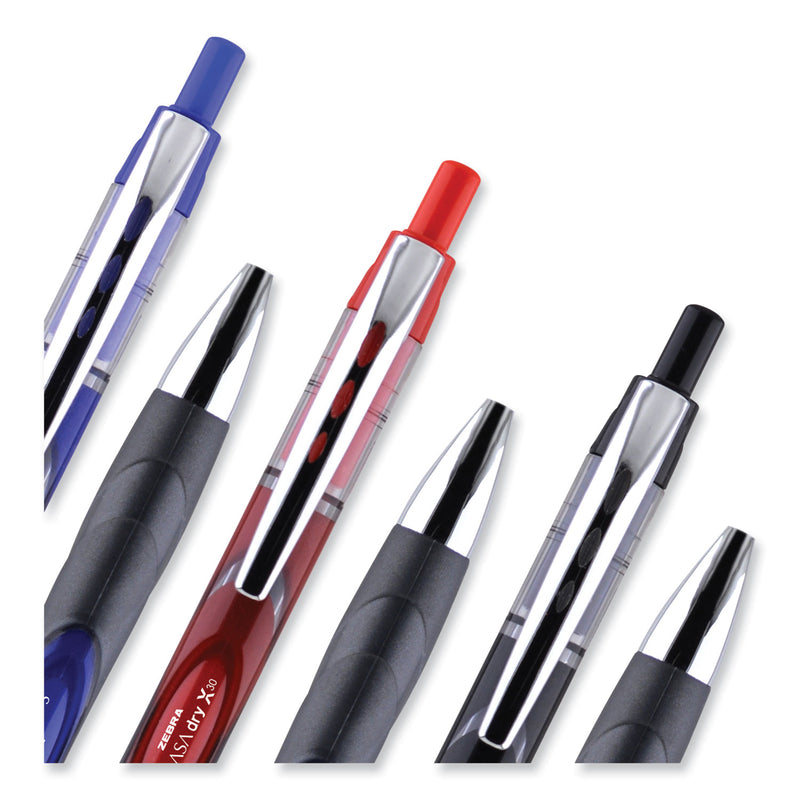 Zebra Sarasa Dry Gel X30 Gel Pen, Retractable, Medium 0.7 mm, Black Ink, Black Barrel, 24/Pack
