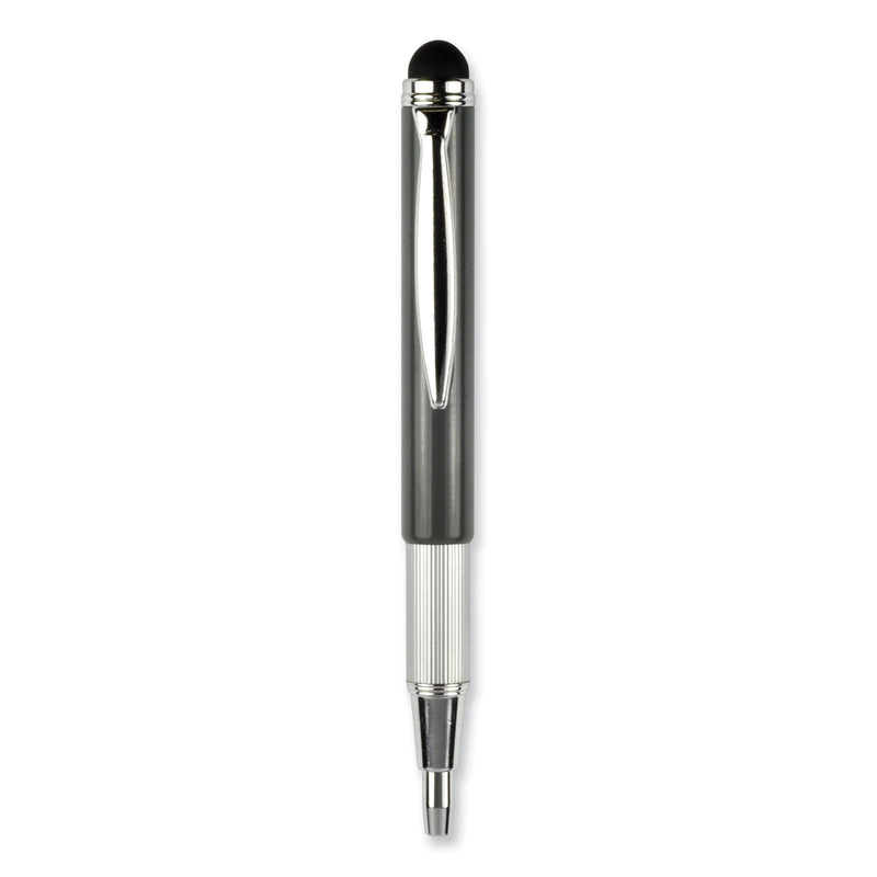 Zebra StylusPen Telescopic Ballpoint Pen/Stylus, Retractable, Medium 1 mm, Black Ink, Blue/Gray Barrel, 2/Pack