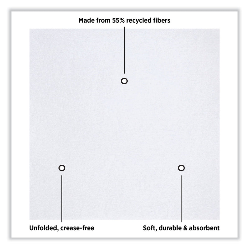 Hoffmaster Linen-Like Natural Flat Pack Napkin, Ultraply, 16" x 16", White, 1,200/Carton