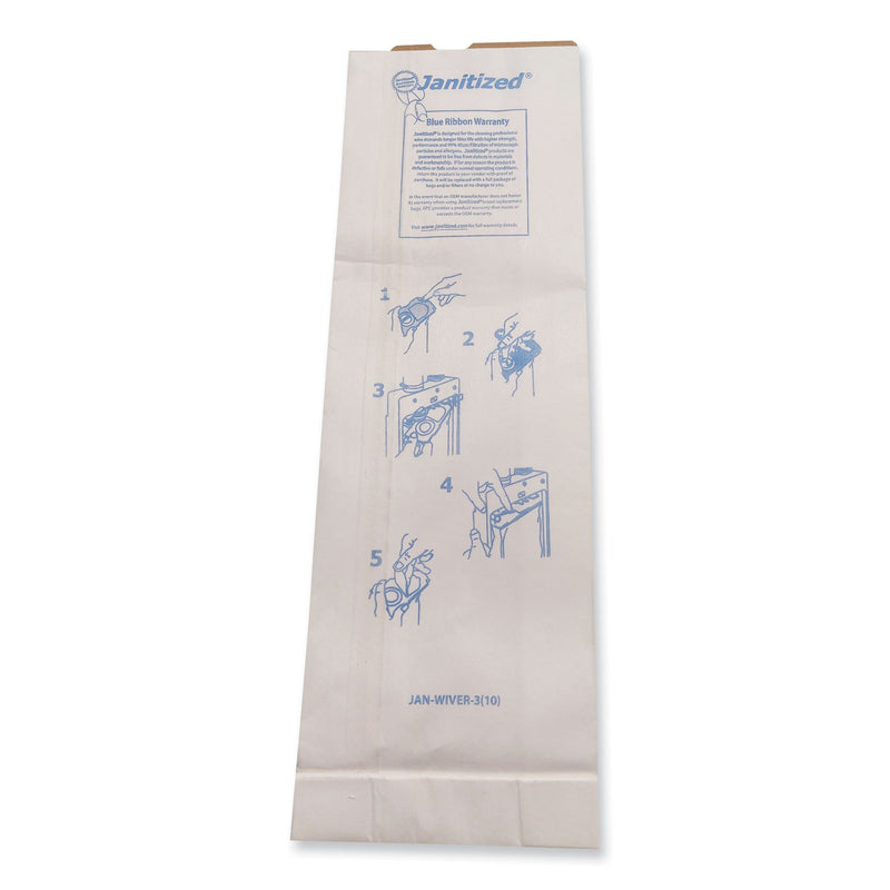Janitized Vacuum Filter Bags Designed to Fit Windsor Versamatic, 100/CT