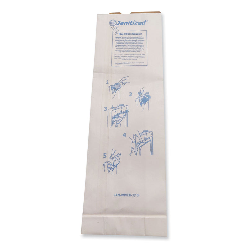 Janitized Vacuum Filter Bags Designed to Fit Windsor Versamatic, 100/CT