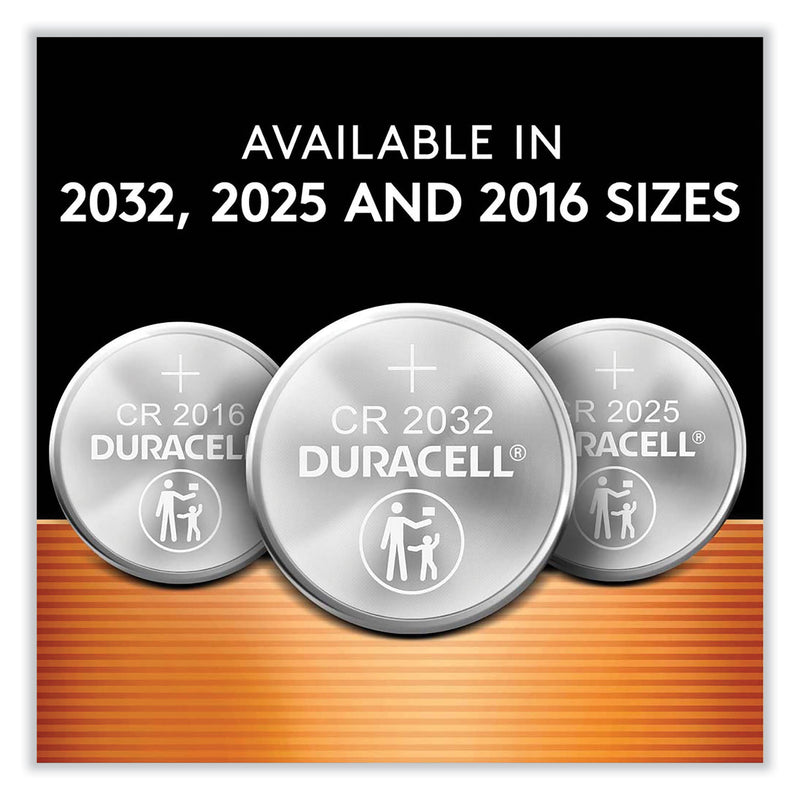 Duracell Lithium Coin Batteries With Bitterant, 2032, 4/Pack