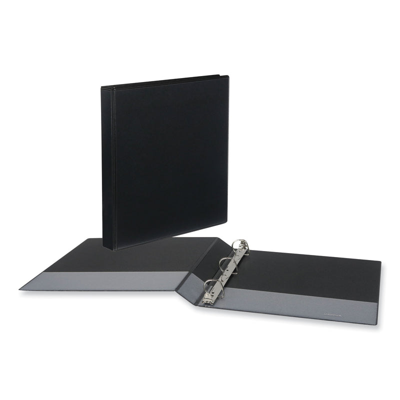 Universal Slant D-Ring View Binder, 3 Rings, 1" Capacity, 11 x 8.5, Black, 12/Carton