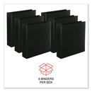Universal Slant D-Ring View Binder, 3 Rings, 2" Capacity, 11 x 8.5, Black, 6/Carton