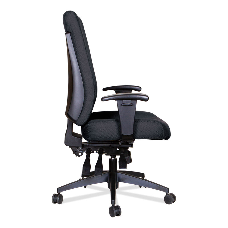 Alera Wrigley Series High Performance High-Back Multifunction Task Chair, Supports 275 lb, 18.7" to 22.24" Seat Height, Black