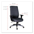 Alera Wrigley Series High Performance High-Back Synchro-Tilt Task Chair, Supports 275 lb, 17.24" to 20.55" Seat Height, Black