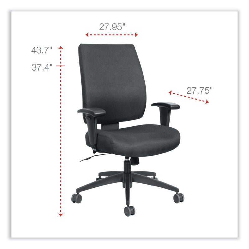 Alera Wrigley Series High Performance Mid-Back Synchro-Tilt Task Chair, Supports 275 lb, 17.91" to 21.88" Seat Height, Black