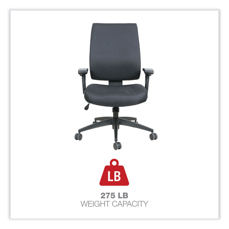 Alera Wrigley Series High Performance Mid-Back Synchro-Tilt Task Chair, Supports 275 lb, 17.91" to 21.88" Seat Height, Black