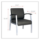 Alera metaLounge Series Mid-Back Guest Chair, 24.6" x 26.96" x 33.46", Black Seat/Back, Silver Base