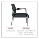 Alera metaLounge Series Mid-Back Guest Chair, 24.6" x 26.96" x 33.46", Black Seat/Back, Silver Base