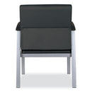 Alera metaLounge Series Mid-Back Guest Chair, 24.6" x 26.96" x 33.46", Black Seat/Back, Silver Base