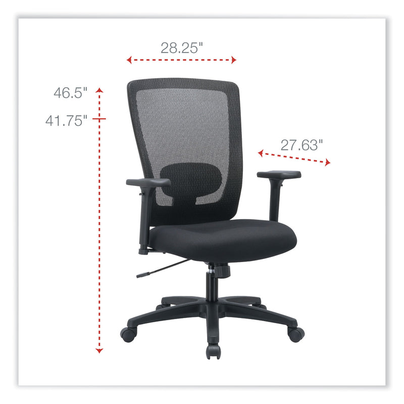 Alera Envy Series Mesh High-Back Multifunction Chair, Supports Up to 250 lb, 16.88" to 21.5" Seat Height, Black
