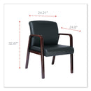 Alera Reception Lounge WL Series Guest Chair, 24.21" x 24.8" x 32.67", Black Seat/Back, Mahogany Base