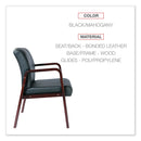 Alera Reception Lounge WL Series Guest Chair, 24.21" x 24.8" x 32.67", Black Seat/Back, Mahogany Base