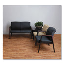 Alera Reception Lounge WL Series Guest Chair, 24.21" x 24.8" x 32.67", Black Seat/Back, Mahogany Base