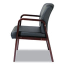Alera Reception Lounge WL Series Guest Chair, 24.21" x 24.8" x 32.67", Black Seat/Back, Mahogany Base