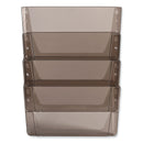 deflecto DocuPocket Stackable Four-Pocket Wall File, 4 Sections, Letter Size, 13" x 4", Smoke