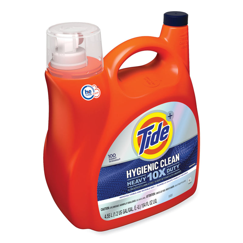 Tide Hygienic Clean Heavy 10x Duty Liquid Laundry Detergent, Original, 154 oz Bottle, 4/Carton