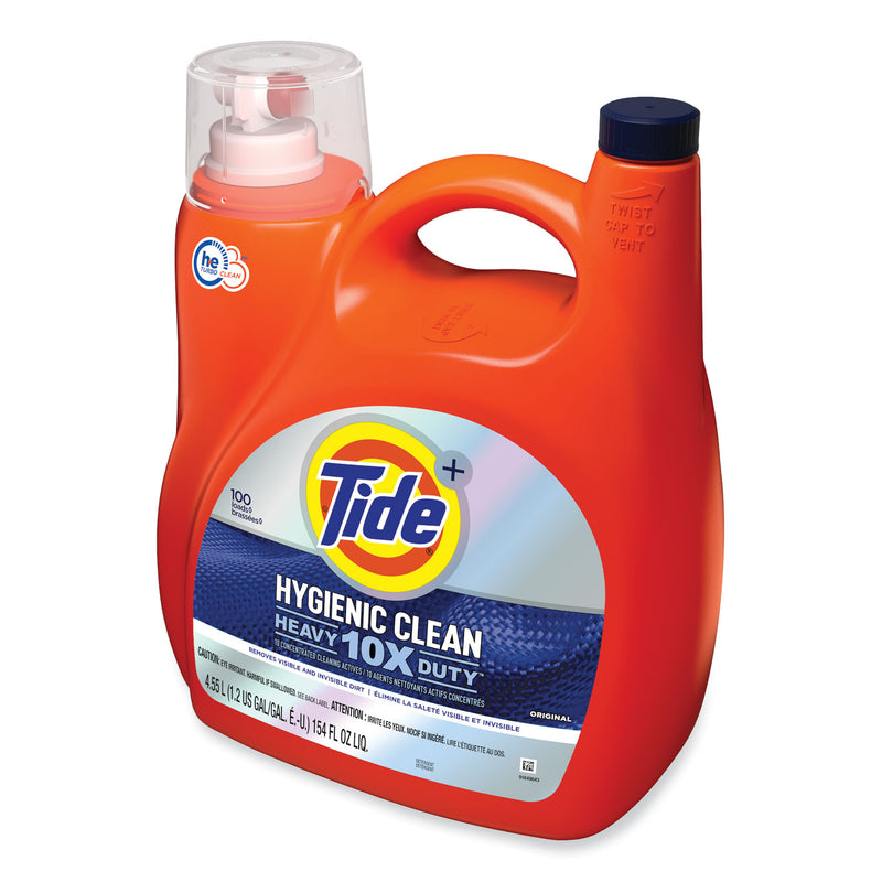 Tide Hygienic Clean Heavy 10x Duty Liquid Laundry Detergent, Original, 154 oz Bottle, 4/Carton