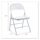 Alera Armless Steel Folding Chair, Supports Up to 275 lb, Gray, 4/Carton