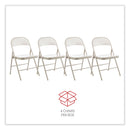 Alera Armless Steel Folding Chair, Supports Up to 275 lb, Taupe, 4/Carton