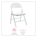 Alera Armless Steel Folding Chair, Supports Up to 275 lb, Gray, 4/Carton