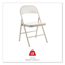 Alera Armless Steel Folding Chair, Supports Up to 275 lb, Taupe, 4/Carton