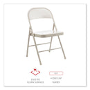 Alera Armless Steel Folding Chair, Supports Up to 275 lb, Taupe, 4/Carton