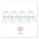 Alera Armless Steel Folding Chair, Supports Up to 275 lb, Gray, 4/Carton