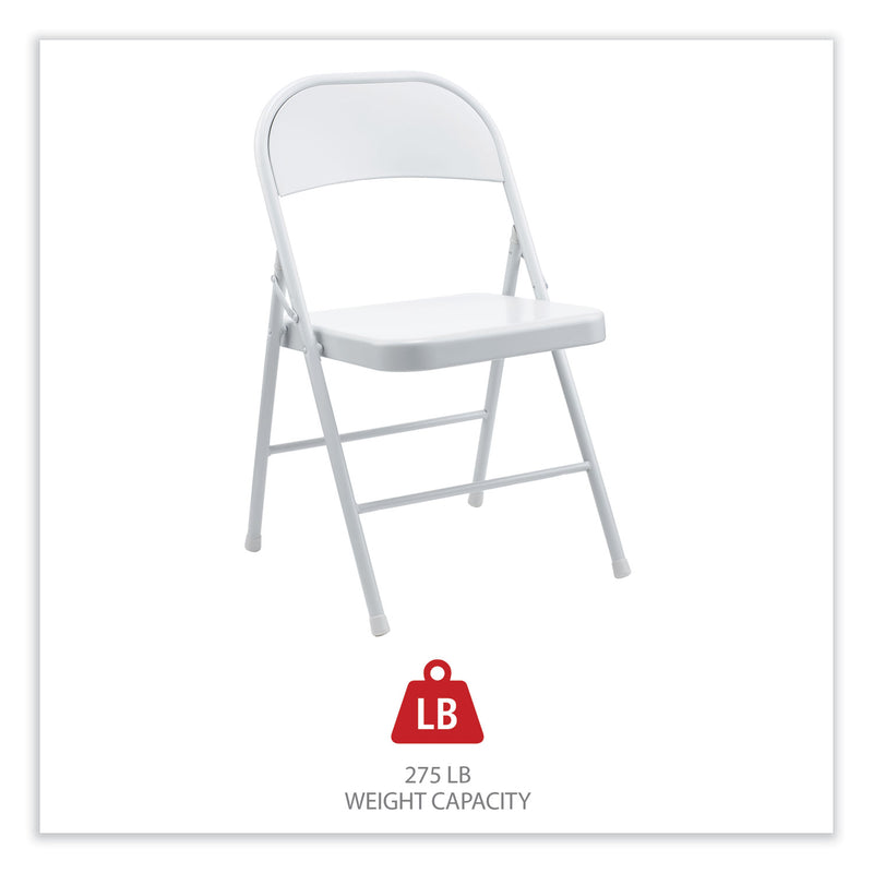 Alera Armless Steel Folding Chair, Supports Up to 275 lb, Gray, 4/Carton
