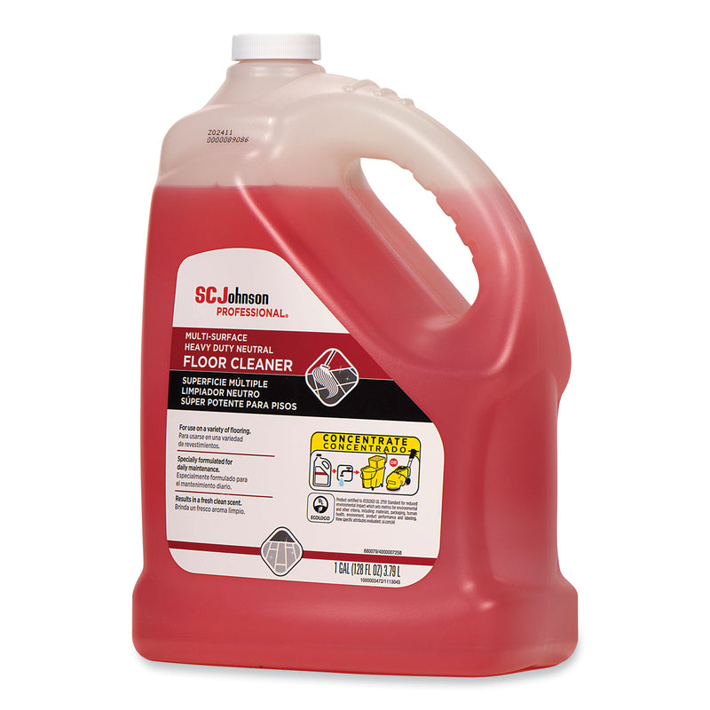 SC Johnson Professional Heavy Duty Neutral Floor Cleaner, Fresh Scent, 1 gal Bottle, 4/Carton