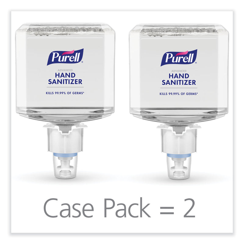 PURELL Advanced Hand Sanitizer Foam, For ES4 Dispensers, 1,200 mL Refill, Refreshing Scent, 2/Carton
