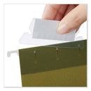 Universal Hanging File Folder Plastic Index Tabs, 1/5-Cut, Clear, 2.25" Wide, 25/Pack