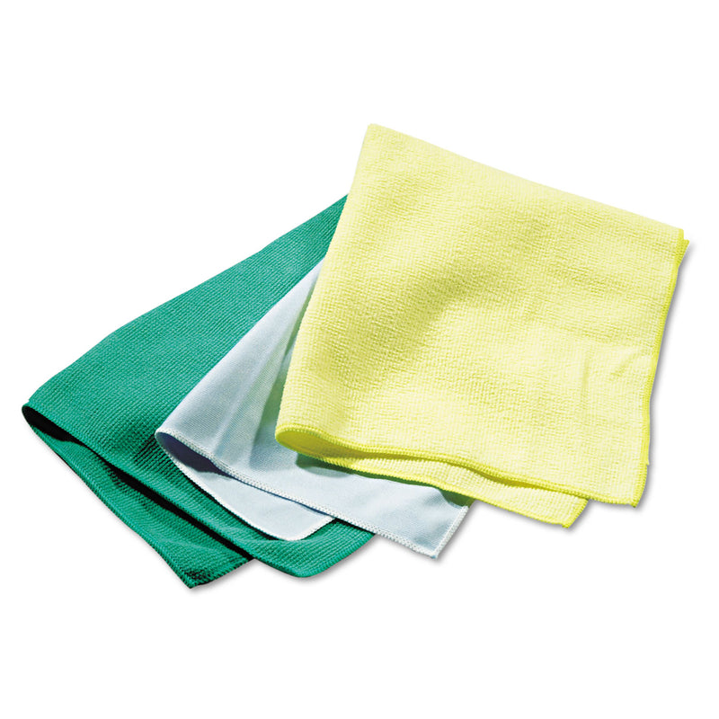 Rubbermaid Reusable Cleaning Cloths, Microfiber, 16 x 16, Yellow, 12/Carton