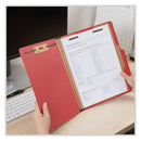 Universal Bright Colored Pressboard Classification Folders, 1 Divider, Letter Size, Ruby Red, 10/Box