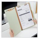 Universal Four-Section Pressboard Classification Folders, 1 Divider, Legal Size, Green, 10/Box