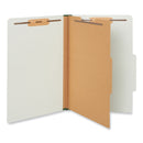 Universal Four-Section Pressboard Classification Folders, 1 Divider, Legal Size, Gray, 10/Box