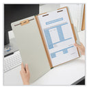 Universal Four-Section Pressboard Classification Folders, 1 Divider, Legal Size, Gray, 10/Box